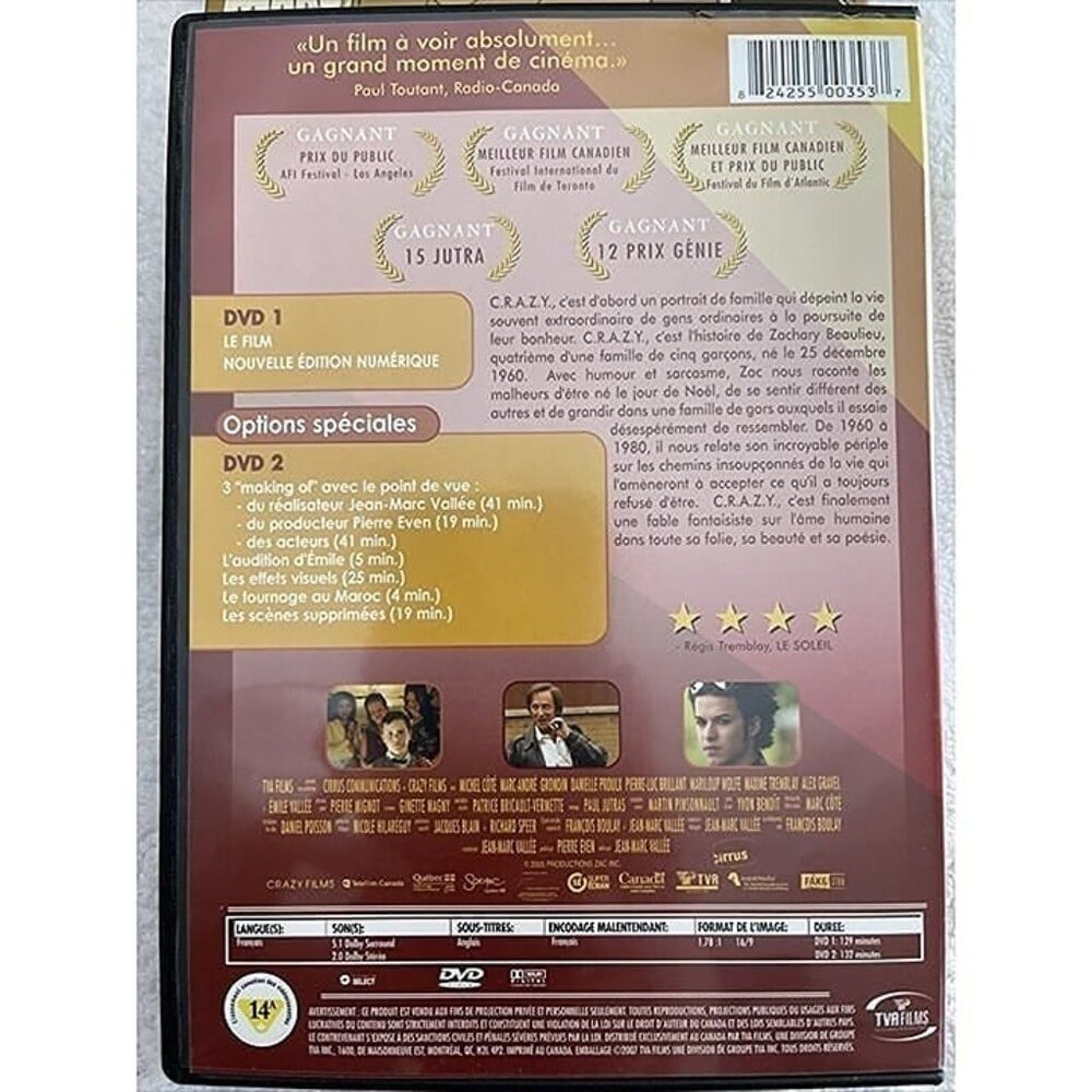 Crazy - French Language, Mariloup Wolfe, Johanne Lebrun, Michel Cote- 2 DVD’s - Picture 3 of 7